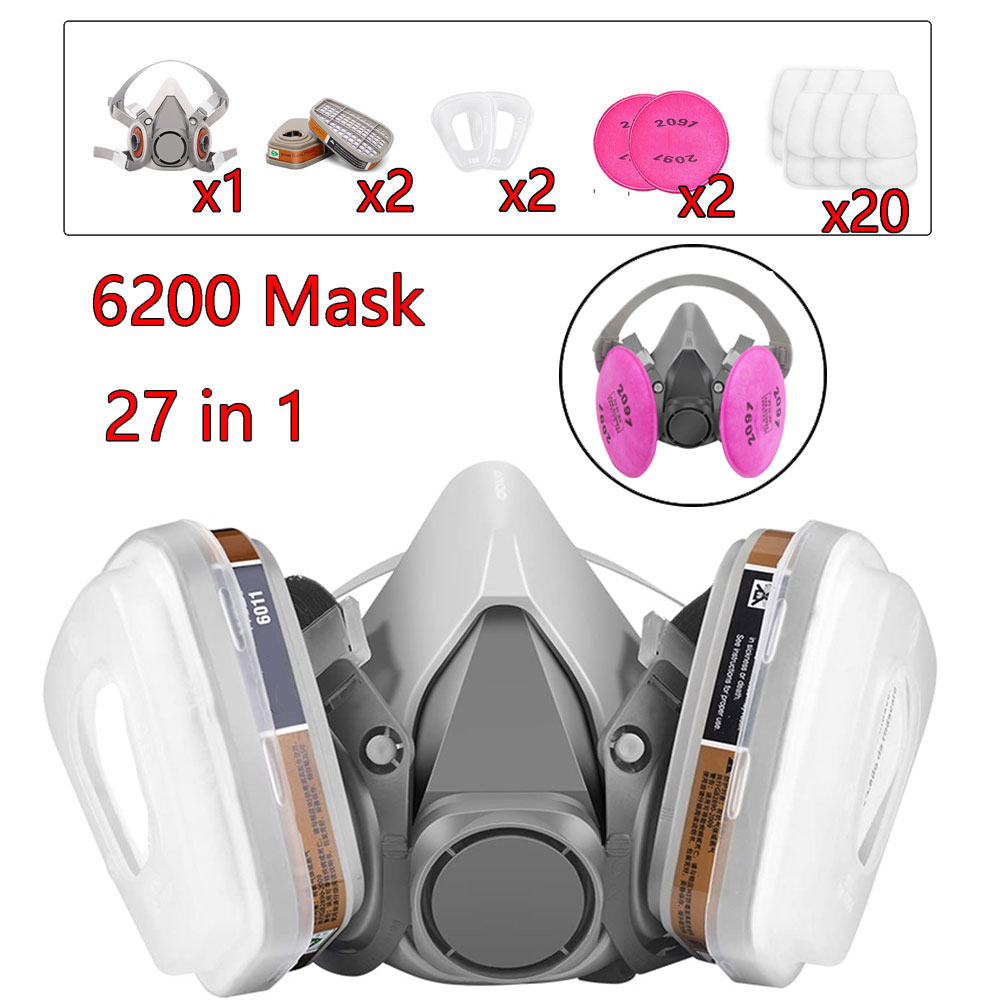 27in1 6200 Half Face Dust Gas  - Dust Mask Construction recension och pris